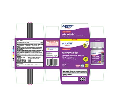 Principal Display Panel (180ct 180mg Equate Fexofenadine Carton)